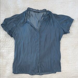 T Tahari Slate Blue Blouse